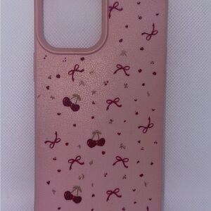 Pink Cherry Pattern Phone 13 pro max Case